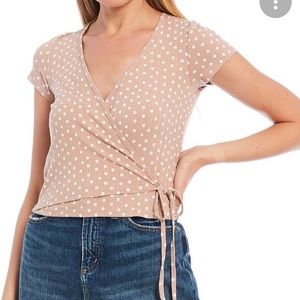 Billabong polka dot shirt with tie in the front